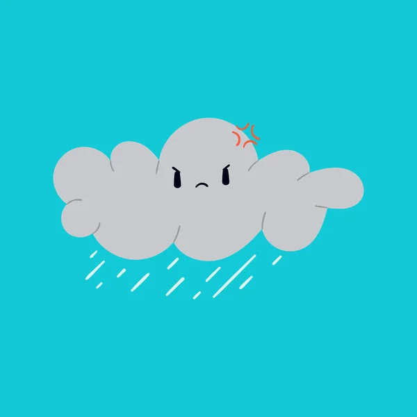 Rain Cloud Angry Face Type — Photo