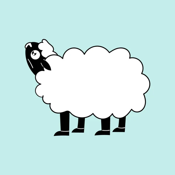 Cute funny white sheep cartoon