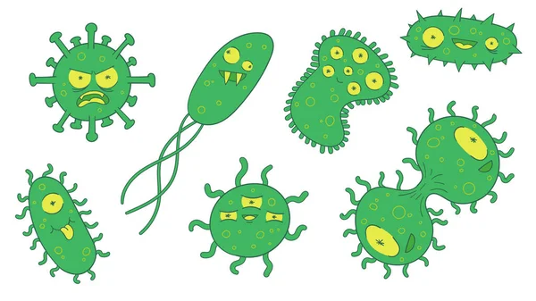 Virus Emoticon Covid Emoticon Bacteria Emoticon — Stockfoto