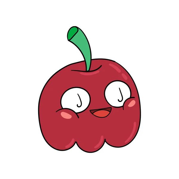 Cute red apple cartoon character