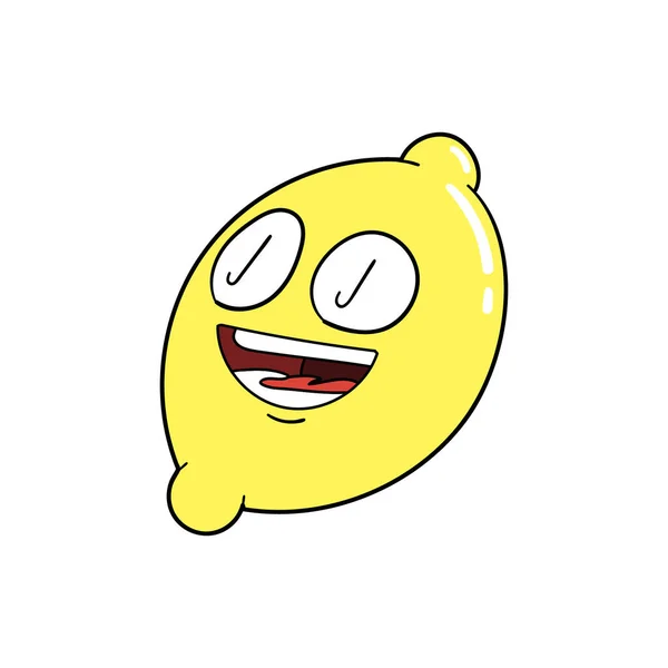 Cute Funny Lemon Cartoon Character — Stok fotoğraf