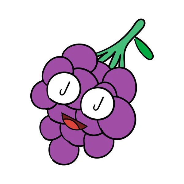Cute Funny Grapes Cartoon Character — Stockfoto