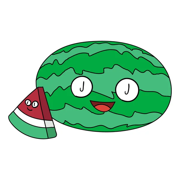 Funny Watermelon White Background — Zdjęcie stockowe