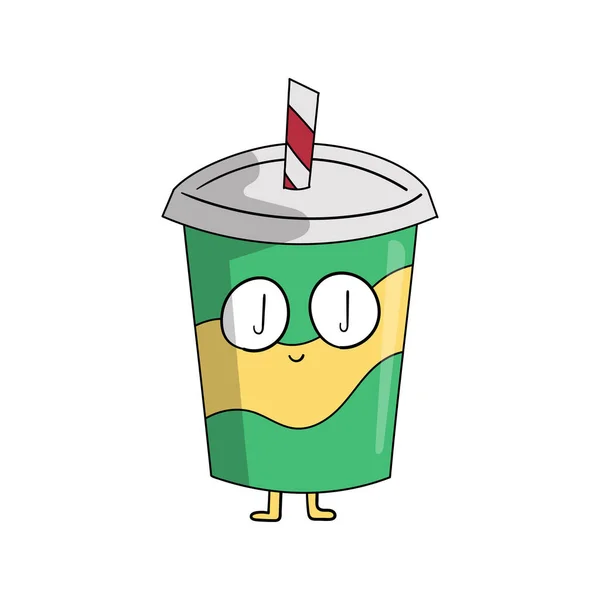 Funny Sketchy Soda Drink Cup Good Menu Design — Stok fotoğraf