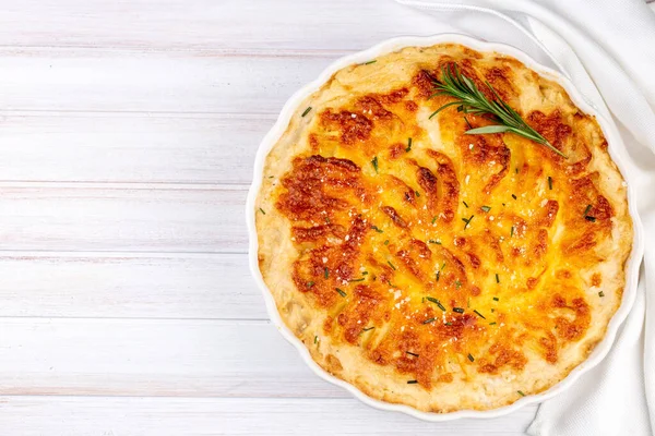 Gratinado Batata Grana Batatas Cozidas Forno Com Nata Queijo Com — Fotografia de Stock