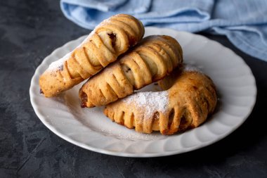 Delicious apple cookies with powdered sugar (Turkish name; elmali kurabiye)