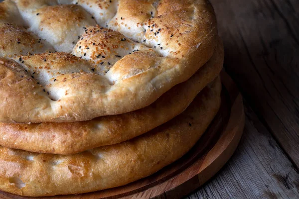 Ramadan Pita Турецька Назва Ramazan Pidesi Традиційний Турецький Хліб Священного — стокове фото