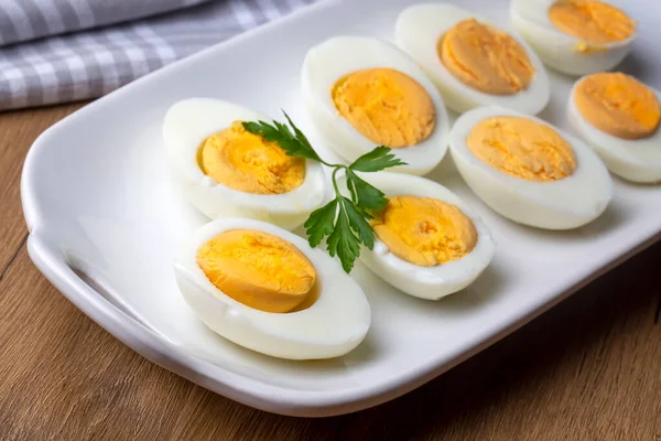 Boiled Sliced Egg Food Photo — Stock Photo, Image