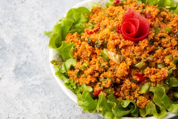 Comidas Turcas Deliciosas Tradicionales Ensalada Bulgur Kisir — Foto de Stock