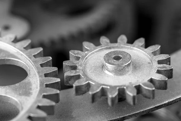 Close View Old Clock Mechanism Gears Cogs Conceptual Photo Your — Stock Photo, Image