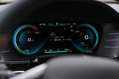 Tonsberg, Norveç - 13 Eylül 2021: siyah BYD Tang, Çin 'den gelen yeni bir SUV elektrikli otomobil.