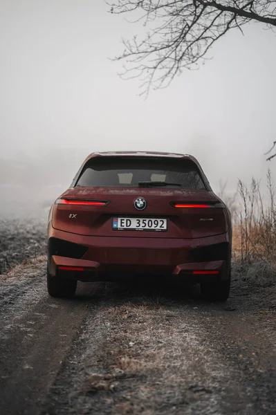 Tonsberg Norwegia Februari 2022 Bmw Xdrive40 Hitam Adalah Mobil Listrik — Stok Foto