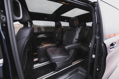 Tonsberg, Norway - march 22, 2022: black Mercedes eVito is a new electric van.