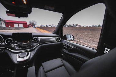 Tonsberg, Norway - march 22, 2022: black Mercedes eVito is a new electric van.