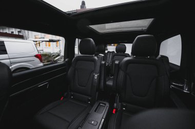 Tonsberg, Norway - march 22, 2022: black Mercedes eVito is a new electric van.