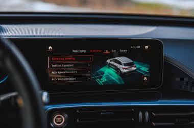 Sandefjord, Norway - februar 25, 2022: Silver Mercedes EQC. The Mercedes EQC Is A Full-sized All-electric Five-door SUV