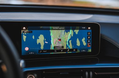 Sandefjord, Norway - februar 25, 2022: Silver Mercedes EQC. The Mercedes EQC Is A Full-sized All-electric Five-door SUV