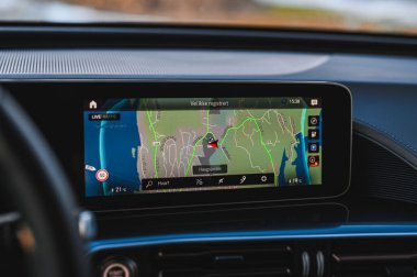 Sandefjord, Norway - februar 25, 2022: Silver Mercedes EQC. The Mercedes EQC Is A Full-sized All-electric Five-door SUV