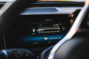 Sandefjord, Norway - februar 25, 2022: Silver Mercedes EQC. The Mercedes EQC Is A Full-sized All-electric Five-door SUV