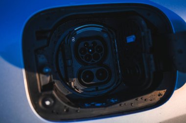 Sandefjord, Norway - februar 25, 2022: Silver Mercedes EQC. The Mercedes EQC Is A Full-sized All-electric Five-door SUV