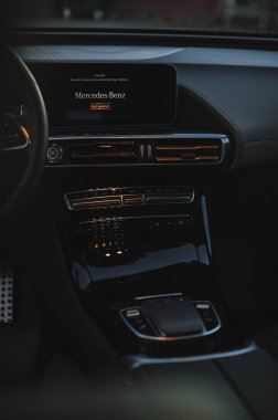 Sandefjord, Norway - februar 25, 2022: Silver Mercedes EQC. The Mercedes EQC Is A Full-sized All-electric Five-door SUV