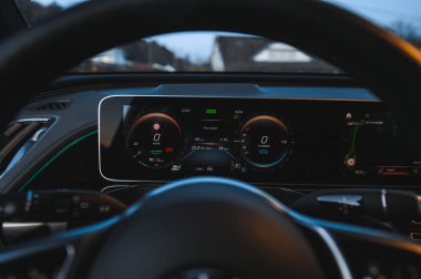 Sandefjord, Norway - februar 25, 2022: Silver Mercedes EQC. The Mercedes EQC Is A Full-sized All-electric Five-door SUV