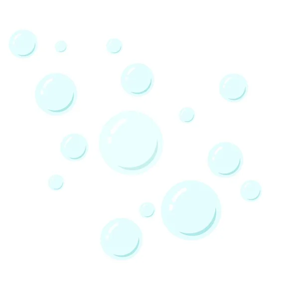 Mýdlové Žárovky Pro Dětský Design Modré Bubliny Zvýrazněním — Stockový vektor