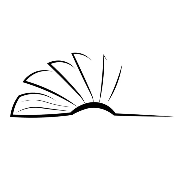 Open Book Icon Black Outline Silhouette Open Book Vector Illustration — Stock Vector