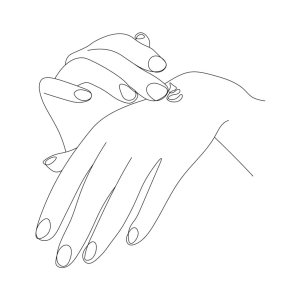 Жіночі Руки Трубкою Ручного Крему Зволожувачем Ізольовані Білому Тлі Векторні — стоковий вектор