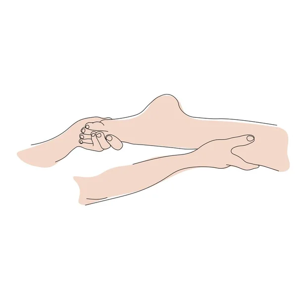 Foot Massage Movements Basic Foot Massage Movements Vector Illustration Spa — Stock Vector