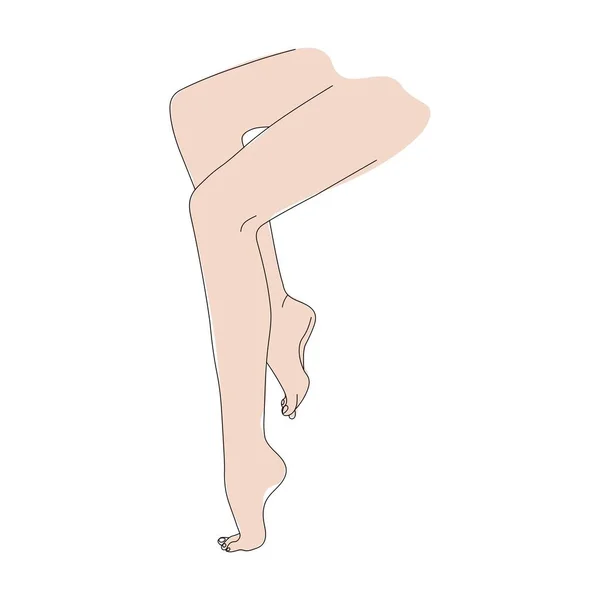 Piękne Kobiece Nogi Koncepcja Pielęgnacji Stóp Zdrowia Kończyn Dolnych Wdzięczna — Wektor stockowy