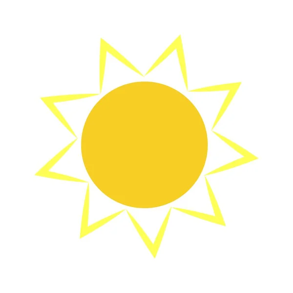 Яркий Вектор Солнца Белом Фоне Минималистичный Стилизованный Эскиз Желтого Солнца — стоковый вектор