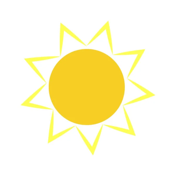 Heldere Zon Vector Witte Achtergrond Minimalistische Gestileerde Schets Van Gele — Stockvector