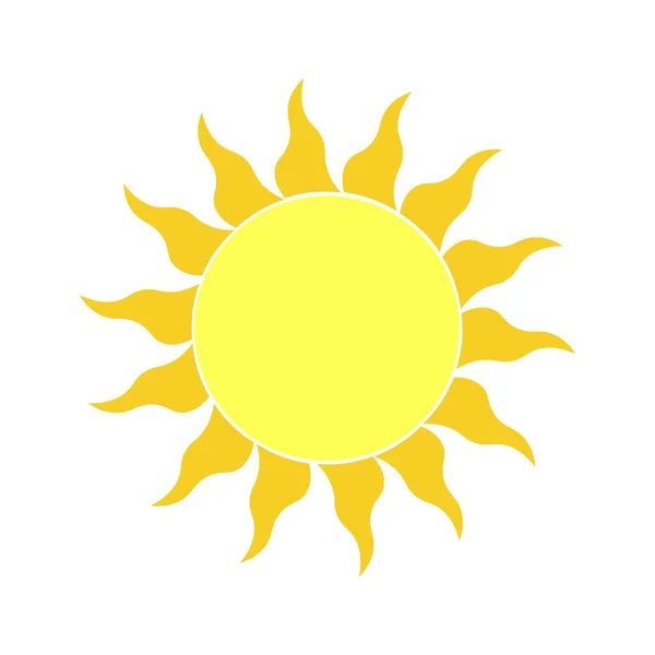 Яркий Вектор Солнца Белом Фоне Минималистичный Стилизованный Эскиз Желтого Солнца — стоковый вектор