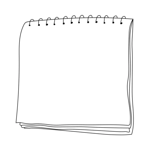 Notebook Üres Oldalakkal Üres Fehér Darab Szöveg Írásához Rajzfilm Mockup — Stock Vector