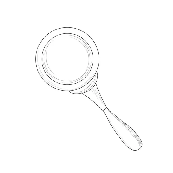 Magnifying Glass Line Art Outline Magnifying Glass Coloring — 图库矢量图片
