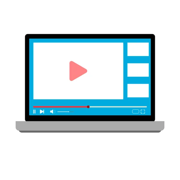 Video Service Media Content Laptop User Interface Stream Service Vector — Stock Vector