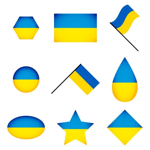Значки Иконка Флага Украины Поддержка Стоять Свобода Векторного Символа Независимость — стоковый вектор
