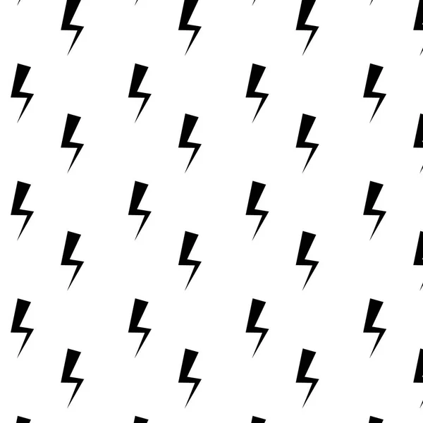 Black White Thunderbolt Background Seamless Pattern Monochrome Vector Illustration Electrical — Stock Vector