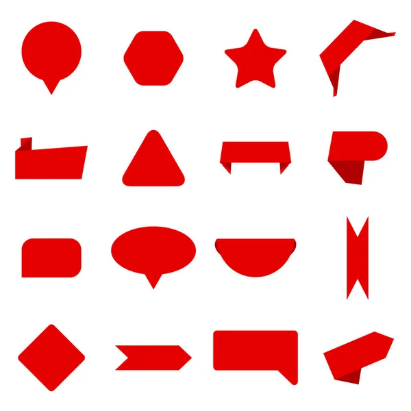 Set Adesivi Modulo Forme Etichetta Rossa Offerte Tag Vendita Illustrazione — Vettoriale Stock