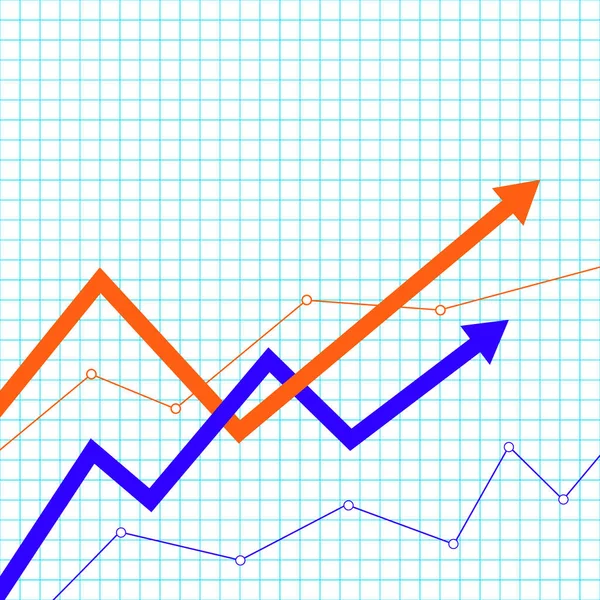 Flecha Línea Tendencia Arriba Mercado Toros Vector Ilustración Diagrama Datos — Vector de stock