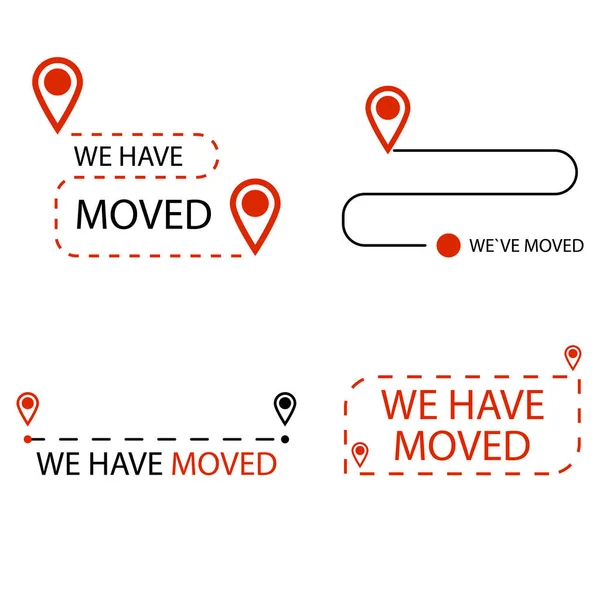 Have Moved Labels Shipping Company Logo Vector Transfer Company Relocation — Vettoriale Stock