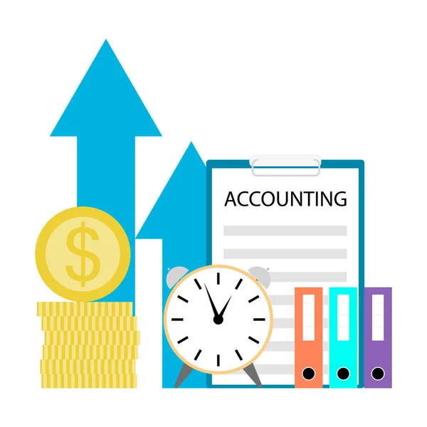 Concept Accounting Money Business Document Vector Illustration Finance Tax Bank — Archivo Imágenes Vectoriales