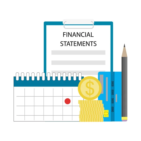 Financial Statement Monthly Budget Planning Final Report Vector Illustration Monthly — Image vectorielle