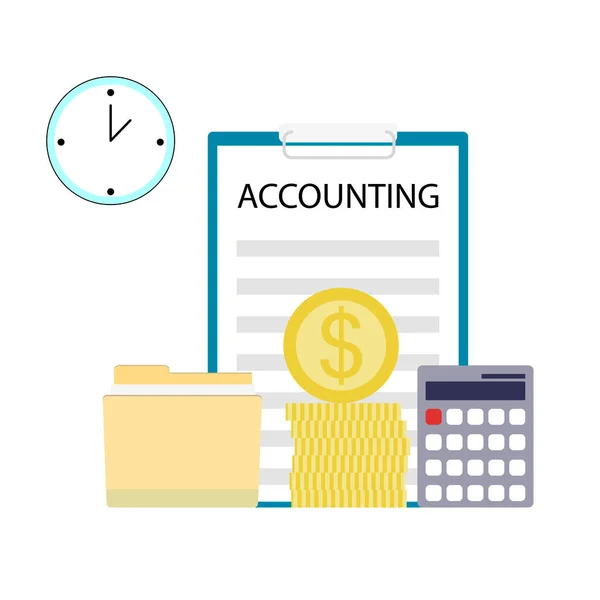 Accounting Bookkeeping Concept Calculation Financial Report Vector Illustration Finance Managment — стоковый вектор