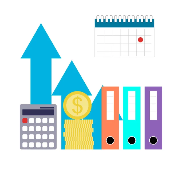 Growth Profit Date Calculate Audit Indexing Salary Increase Payroll Analysis — Stok Vektör