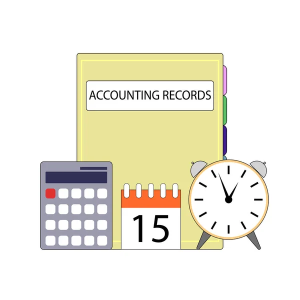 Accounting Records Concept Business Management Control Finance Vector Illustration Financial — Stock Vector