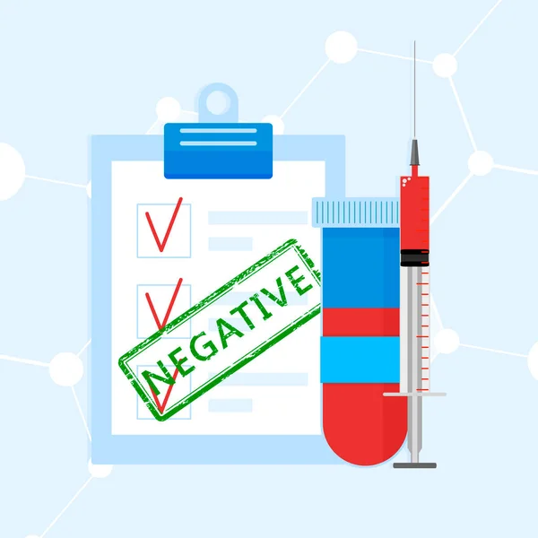 Résultats Négatifs Test Sanguin Bilan Nouvelles Positives Analyse Illustration Vectorielle — Image vectorielle