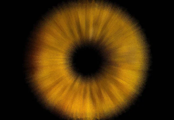 Foto creativa conceptual de un ojo masculino primer plano macro pintado aislado sobre un fondo negro. — Foto de Stock