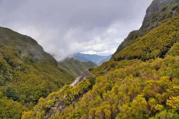 The magnificent inland of the island of Madeira, Portugal, clouds